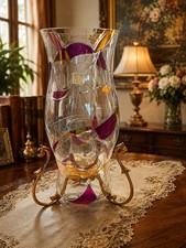 PARTYLITE P7016 HURRICANE CALYPSO MOSAIC W VERSAILLES STAND VINTAGE RETIRED picture