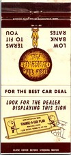 Northwestern Bank Charge-A-Car Plan Low Rates Vintage Matchbook Cover 5M28-3 picture