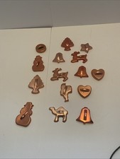 Lot of 15 VTG 70's Copper Tone Aluminum Cookie Cutters Great Cond. picture