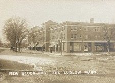 c1905 Ludlow Mass New Block East End RPPC Postcard picture