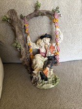 The Micena Collection Vintage Porcelain Statue Lovers on a swing  picture