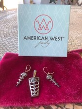 American West Sterling Silver Wheat Pendant & Earrings Set picture