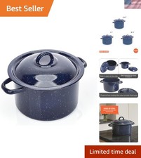 Durable 6 Qt Blue Enamel Cooking Pot with Lid – Versatile for All Recipes picture