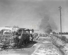 German Convoy Wrecked by American Forces WWII 8x10 Glossy Photo Print HT41362137 picture
