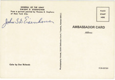 John S.D. Eisenhower signed autographed postcard AMCo COA 19487 picture