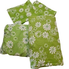 Vintage Pequot Queen Sheet Set Daisy Chic Boho She Shed Floral Retro USA Made picture