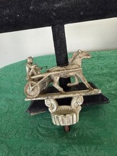Vintage Hood Ornament Trophy Topper Jockey Cart Sulky Horse Races  picture