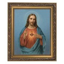 Sacred Heart Of Jesus Framed Print Religious & Spiritual Collectible Wall Decor picture