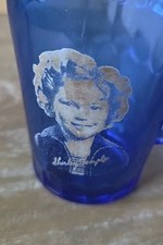 Vintage Shirley Temple Cobalt Blue Glass Cream Pitcher, 1930's picture