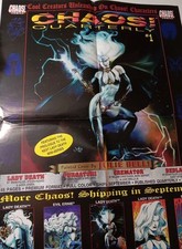 Lady Death vintage poster promo chaos pulido 1995 25x18 horror bad girl good picture