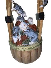 Porcelain Fruit Basket Full of Mice Statue 15