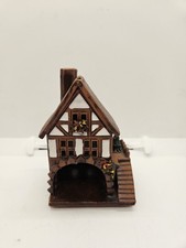 Vintage Handmade Ceramic European House Tealight Candle Holder Chimney picture