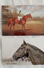 HORSE RACING'S GREATEST, MAN O' WAR POSTCARDS - LOT OF 2 - UNUSED picture
