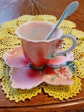 Two's Company Garden Party Hibiscus Flower Porcelain Handpainted 3Piece Tea Set  picture