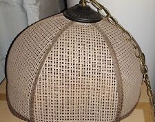 Vintage Lamp Light Hanging Brown Wicker Swag  picture