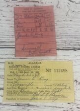 1963 Mississippi Game And Fish License & 1963 Alabama Resident Fishing License picture