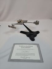 Vintage Star Trek Klingon Cruiser by The Franklin Mint - Pewter Ship with Stand picture