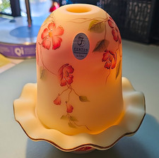 Fenton Gold Treasures Hand Painted Floral Glass Candle Holders Set of 2 2004 picture
