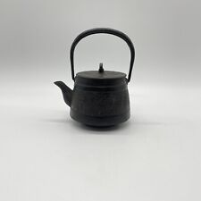 Small Teapot Nanbu Tekki Black Tetsubin Frog Cast Iron Signed Vintage Japan n03 picture