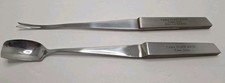 Vintage Barrett's Stainless Japan Tama State Bank, Iowa Wood Handle Fork &Spoon. picture