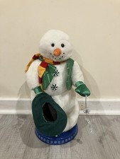 Custom Gemmy Green Peppermint Spinning Snowflake Snowman NO MUSIC SEE VIDEO picture