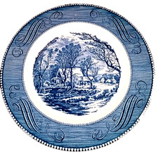 Royal Cavalier Currier & Ives Blue The Old Grist Mill 10