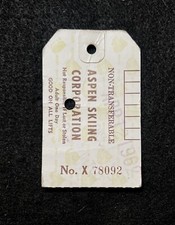 ASPEN Vintage 4/12/1962 Ski Lift Ticket COLORADO Skiing Resort Travel Souvenir picture