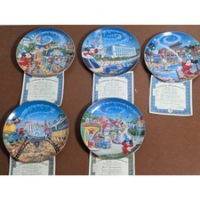Disney World 25th Anniversary Bradford Exchange Collector Plates Set of 5 COA picture