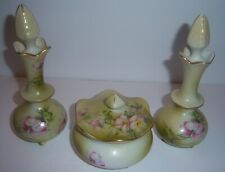 Vintage Nippon Vanity/Dresser 6 Piece Porcelain HandPainted Apple Blossom Set  picture