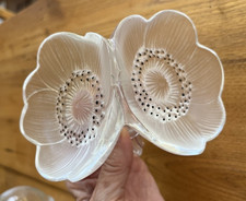 Vtg Lalique France Crystal Perfume Stopper Paperweight Deux Anemones Two Flowers picture