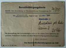 POLAND  Germany WWII,  1944 Original Benachrichtigungskarte (Notification Card) picture