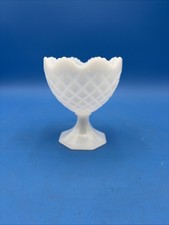 Napco White Milk Glass Footed Compote Candy Dish Bowl Vase #1184 VTG picture