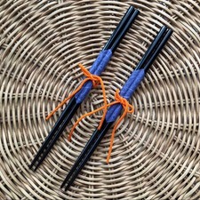 Kansai Yamamoto Wakasa Lacquered Chopsticks Pair Set Japan Vintage Collectible picture
