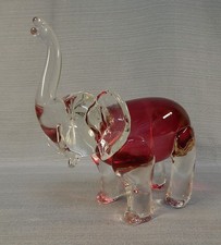 Large Rossi Glass Cranberry Elephant - Canada Studio Art Handblown picture