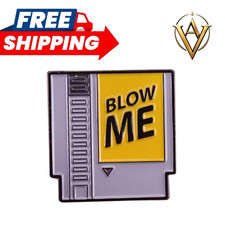 Blow Me Enamel Pin Retro Game Cartridge Funny Gamer Lapel Pin Gift  picture