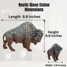 Rustic Resin Bison Statue – Bronze Buffalo Figurine for Home or Office Decor picture
