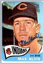 Topps 1963 Max Alvis Indians 3rd Base Baseball Card Photo Autograph Signed picture