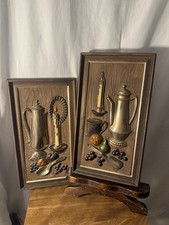 Pair of Vintage 1970's Hand Colored Truart Wall Art 'Pewterware' Cottagecore MCM picture
