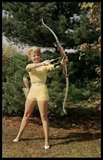 Postcard Ann Clark Lady Bow Archery Target Shooting picture