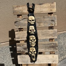VTG Rare 19” Molded Latex Halloween Tie 5 Different Skeleton Heads Adjustable  picture