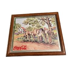 Vintage Coca Cola Mailboxes Mirror Jeanne Mack Retro 1996 14x16 Framed Foil Art  picture
