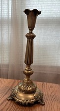 Antique Fraget 4220 Brass Bronze Candlestick Warsaw Silver Plated Polish 14.5” picture