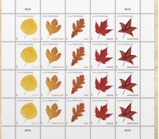 Vibrant Leaves Post Card Stamps 20/block ($.65/ea) picture