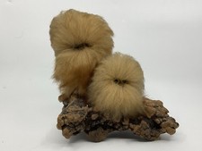 Vintage The Wooly Critters Co Wool Owls Figurine San Dimas California Driftwood picture