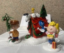 Peanuts A Very Snoopy Christmas  Set of 3, Dept 56 Village picture