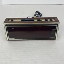 Vintage Dorset Alarm Clock 77-911100 Wood Grain Plastic Electric Battery Backup picture