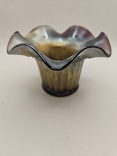 NORTHWOOD AMETHYST CARNIVAL GLASS WITH RUFFLED RIM 5 1/4