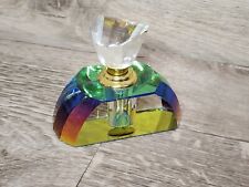 Vintage Murano Cristalleria D'arte Rainbow Optic Glass Perfume Bottle Italy picture