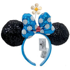 Timeless Flower Disney Parks Black Minnie Ears Hat Sequins Polka Dot Headband picture