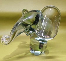 4 INCH NGWENYA GLASS ELEPHANT PAPERWEIGHT FIGURINE picture